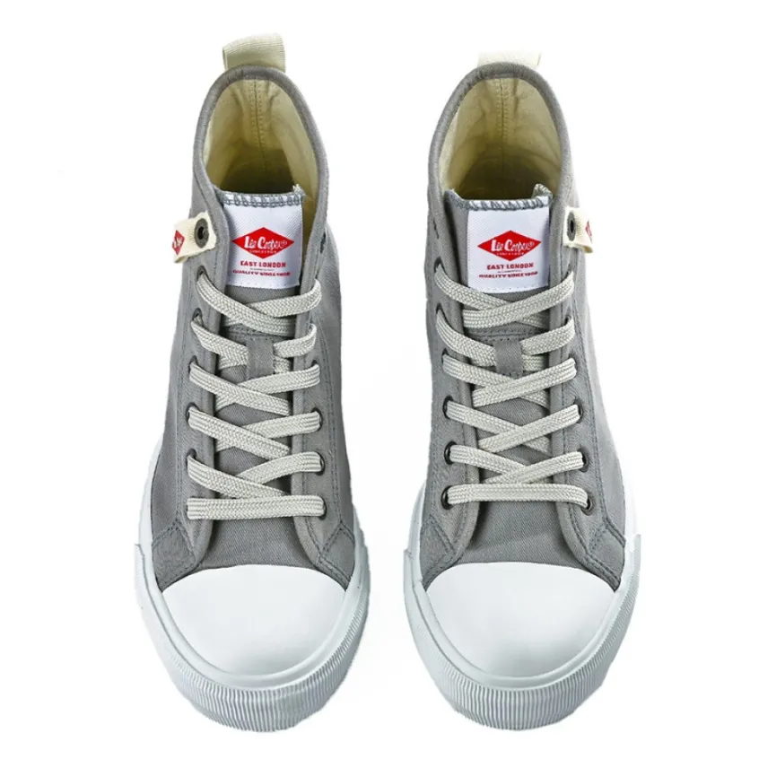 Baskets, Sneakers|LEE COOPER Baskets Montantes Femme En Toile Grise