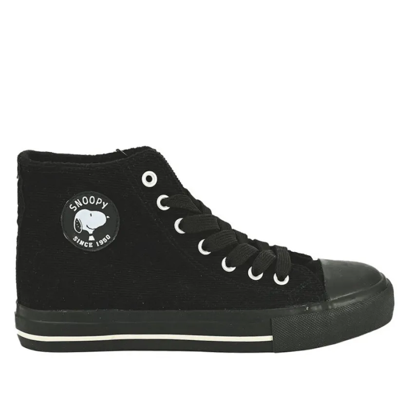 Baskets, Sneakers|SNOOPY Baskets Montantes Femme Noir