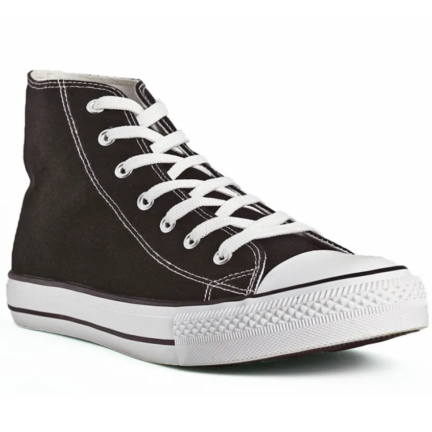 Baskets, Sneakers|STREET LIFE Baskets Montantes Homme En Toile Noire