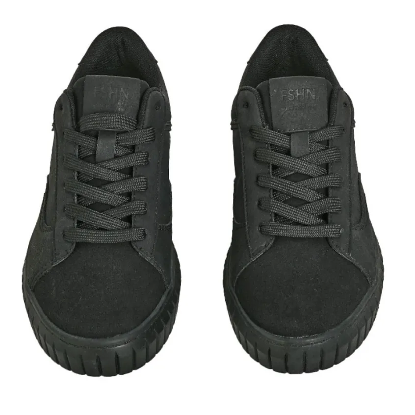 Baskets, Sneakers|STREET LIFE Baskets Plateforme Femme Noir