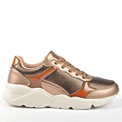Baskets, Sneakers|GIRL TIME Baskets Sneakers Bi-Matieres Bronze