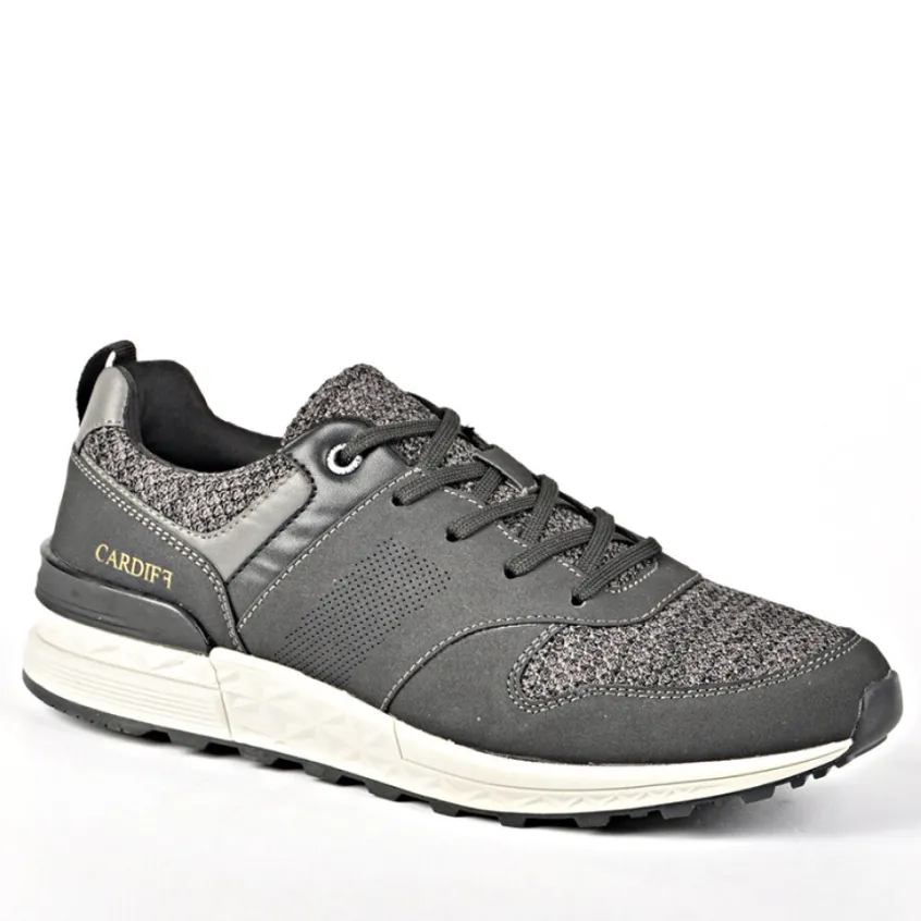 Baskets, Sneakers|CARDIFF Baskets Sneakers Bi-Matieres Noir