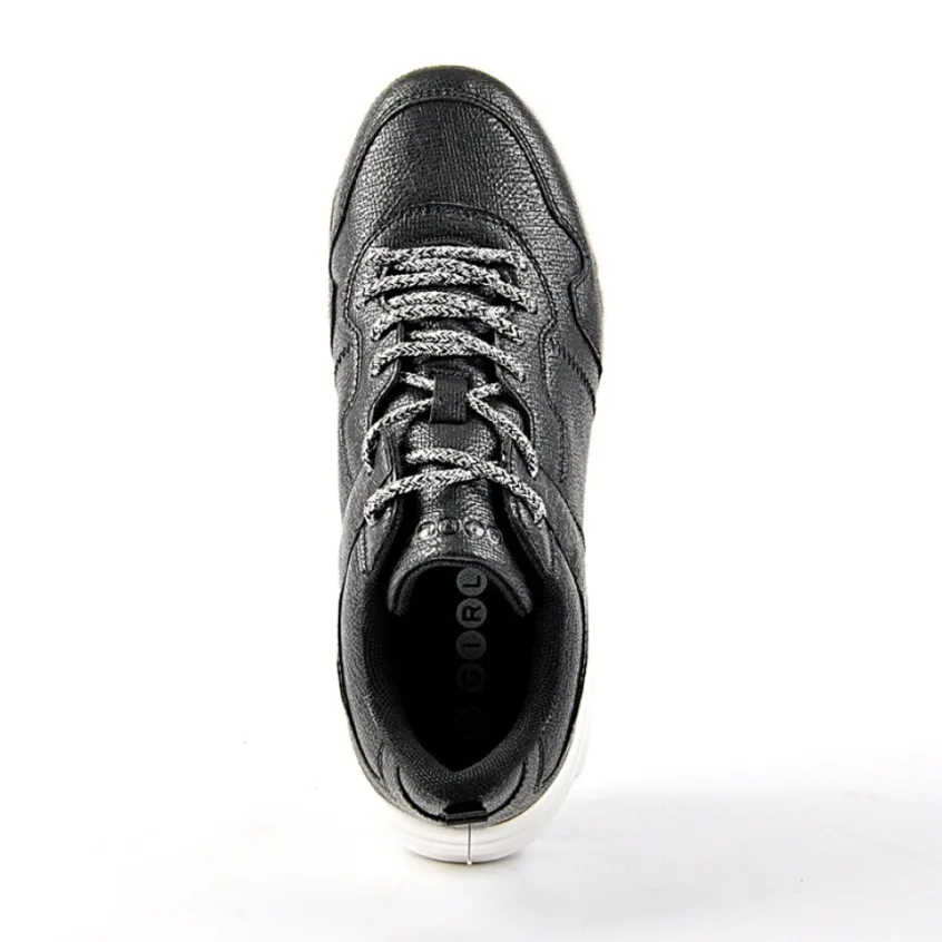 Baskets, Sneakers|GIRL TIME Baskets Sneakers Bi-Matieres Noir