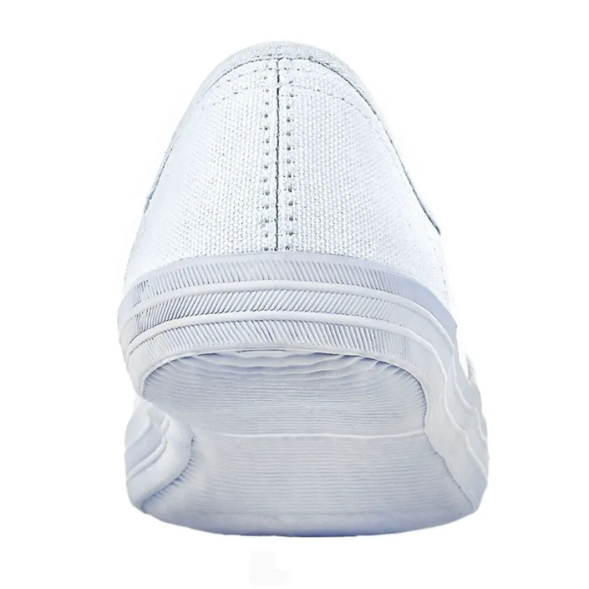 Baskets, Sneakers|STREET LIFE Baskets Tennis En Toile Blanche Avec Fermeture Eclair / Zip