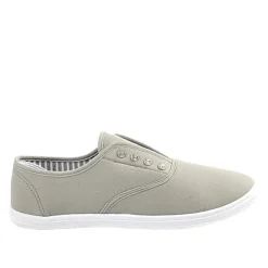 Baskets, Sneakers|STREET LIFE Baskets Tennis Femme En Toile Grise Avec Strass