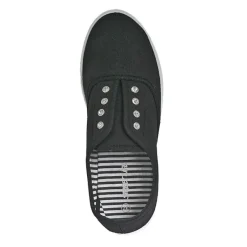 Baskets, Sneakers|STREET LIFE Baskets Tennis Femme En Toile Noire Avec Strass