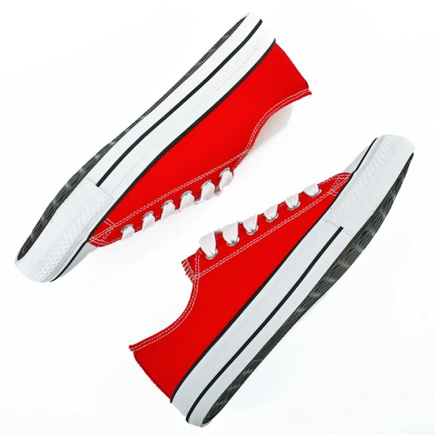 Baskets, Sneakers|STREET LIFE Baskets Tennis Toile Rouge