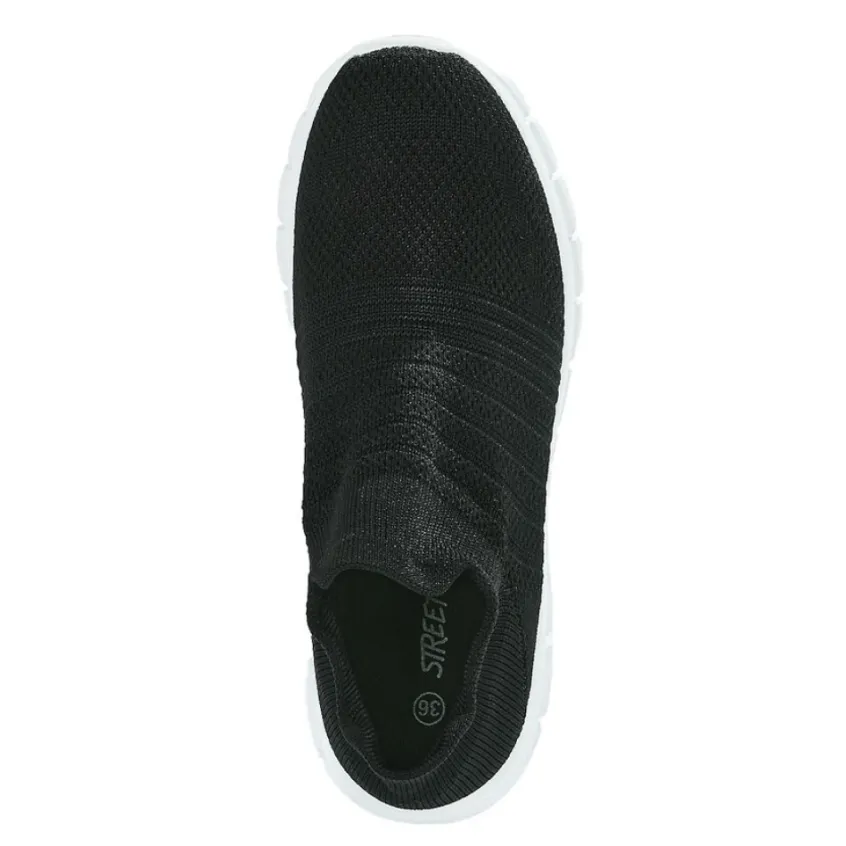 Baskets, Sneakers|STREET LIFE Baskets Ultra Legeres Femme Noir Elastique