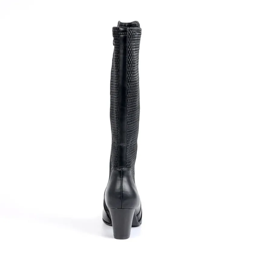 Bottes, Cuissardes|VICE VERSA Bottes A Talons Bi-Matieres Noir