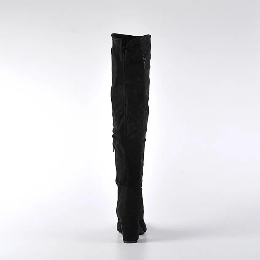 Bottes, Cuissardes|VICE VERSA Bottes Cuissardes Avec Effet Reptile Noir