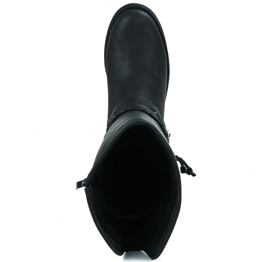 Bottes, Cuissardes|VICE VERSA Bottes Plates Femme Noir Fourrees