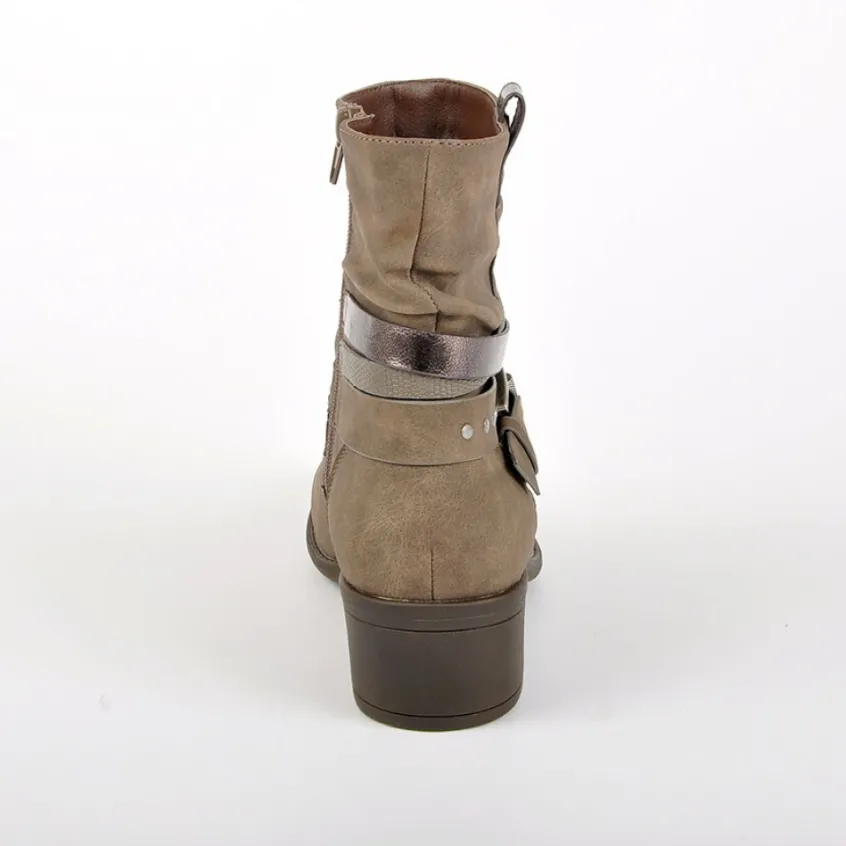 Boots, Bottines|VICE VERSA Bottines A Talons Avec Boucles Metalliques Gris
