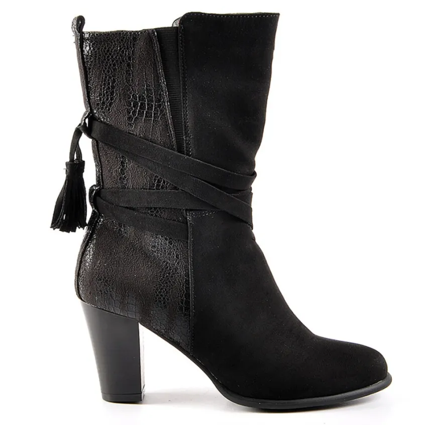 Boots, Bottines|VICE VERSA Bottines A Talons Avec Pampilles Noir