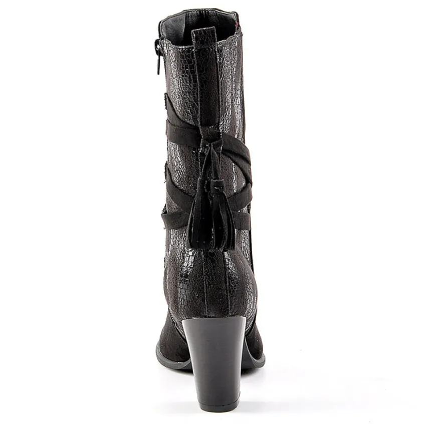 Boots, Bottines|VICE VERSA Bottines A Talons Avec Pampilles Noir