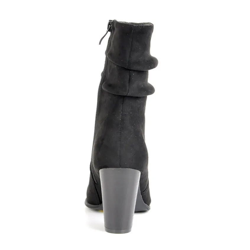 Boots, Bottines|MASCARA Bottines A Talons Avec Tige Plissee Noir