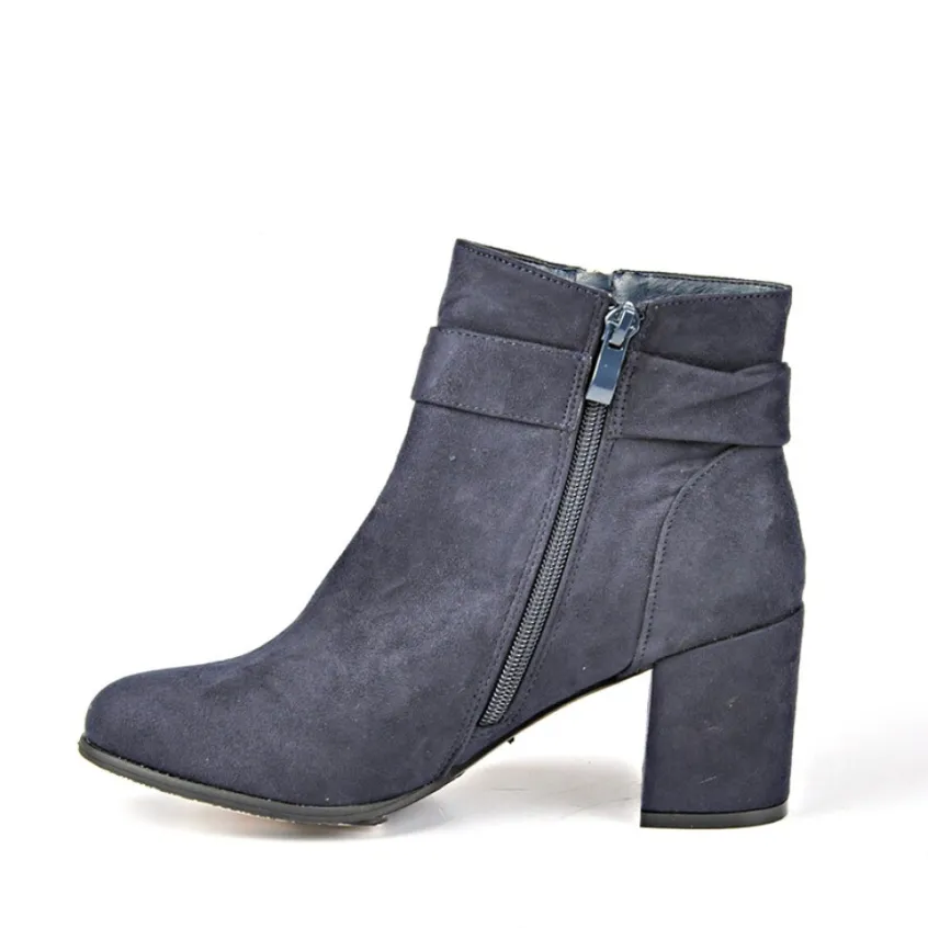Boots, Bottines|VICE VERSA Bottines A Talons Avec Zip Decoratif Bleu Marine