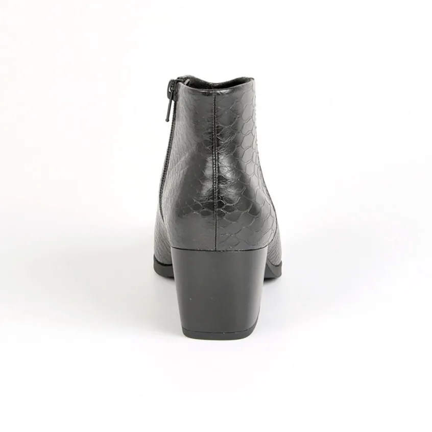 Boots, Bottines|VICE VERSA Bottines A Talons Femme Avec Effet Croco Noir