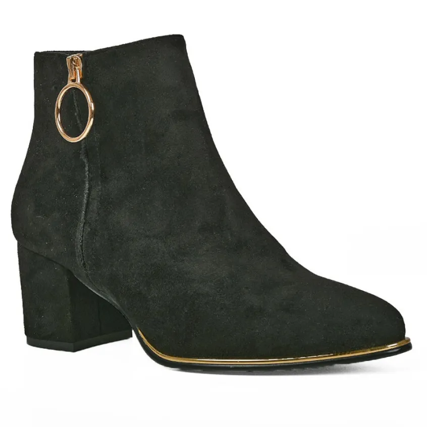 Boots, Bottines|MASCARA Bottines A Talons Femme Avec Zip Decoratif Noir