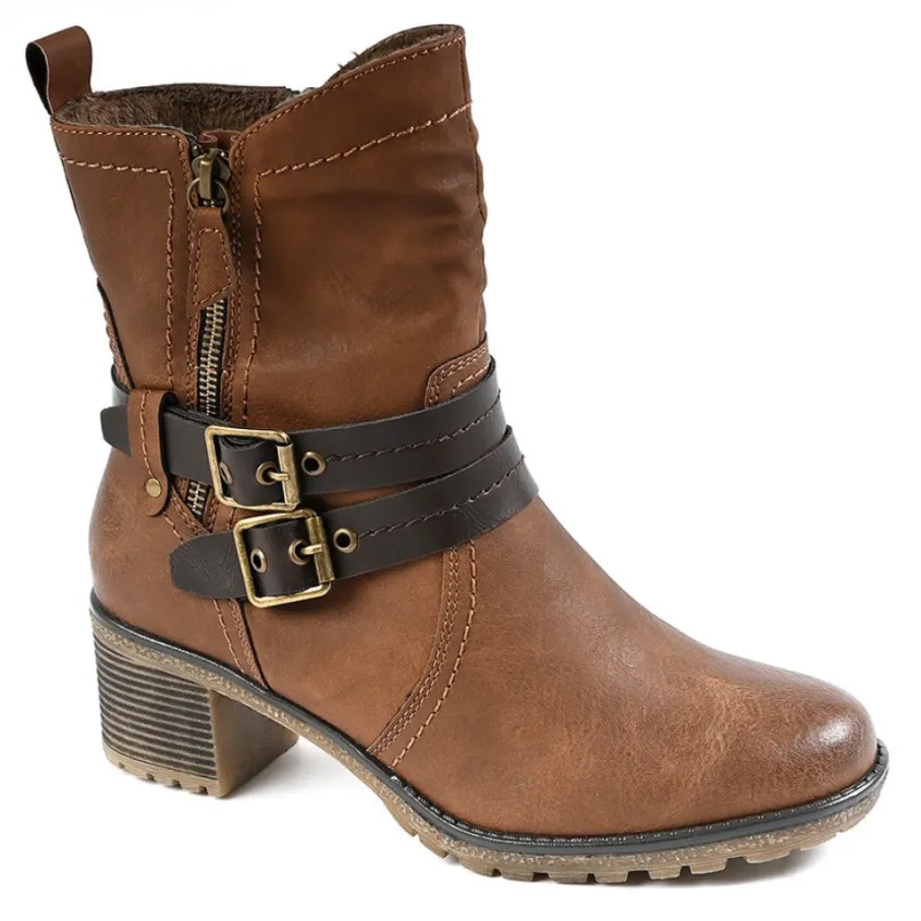 Chaussures Confort|RELIFE Bottines A Talons Camel