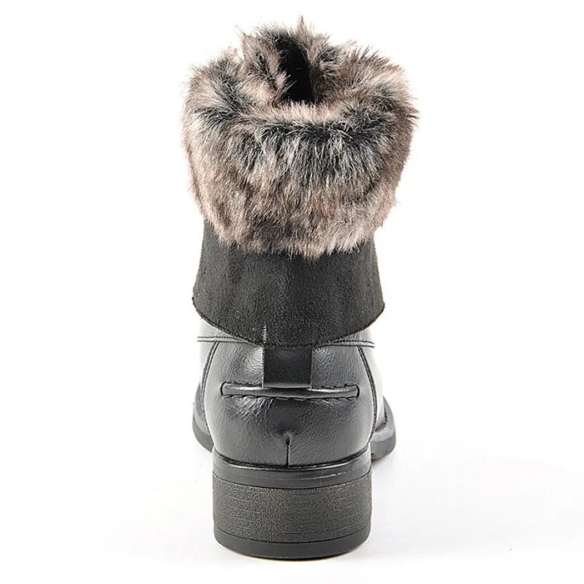 Boots, Bottines|VICE VERSA Bottines Avec Col Fausse Fourrure Noir