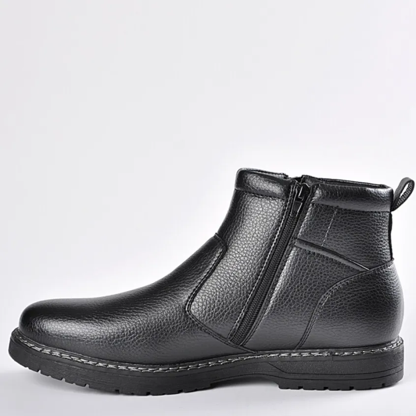 Boots, Bottines|OUTSHOES Bottines Avec Zip Pratique Sur Le Cote Compagnie Noir
