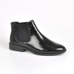 Boots, Bottines|VICE VERSA Bottines Chelsea Femme Vernis Noir A Elastiques