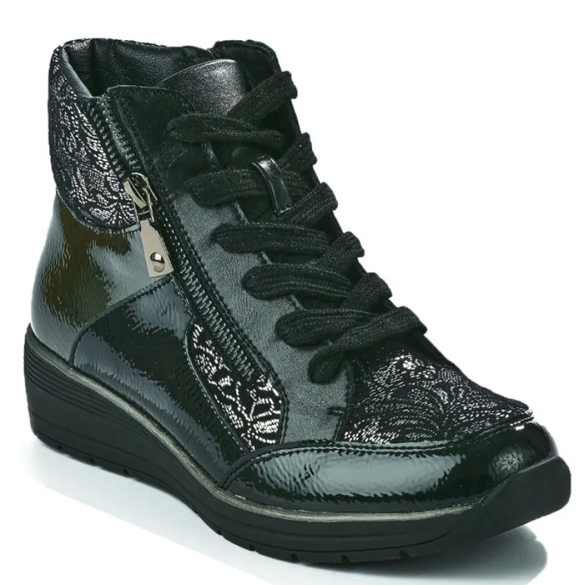 Chaussures Confort|LADY CONFORT Bottines Compensees Femme Noir
