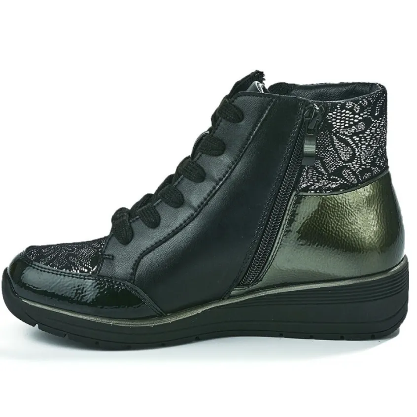 Chaussures Confort|LADY CONFORT Bottines Compensees Femme Noir