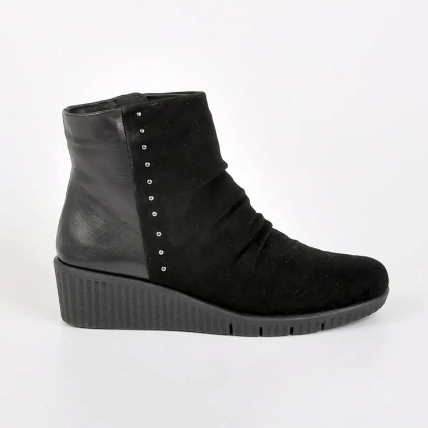 Chaussures Confort|SCALINA Bottines Compensees Semelles Souples Noir
