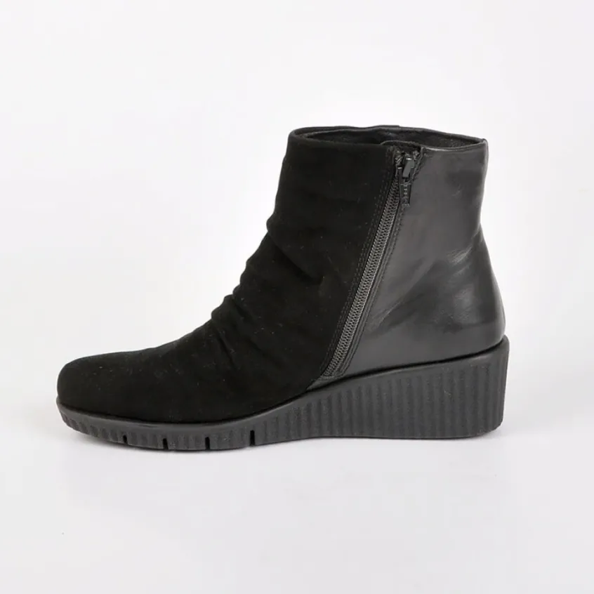 Chaussures Confort|SCALINA Bottines Compensees Semelles Souples Noir