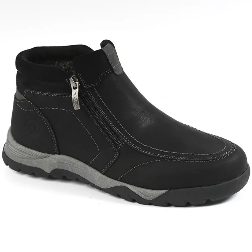 Boots, Bottines|RELIFE Bottines Homme Avec Zip Pratique Sur Le Cote Noir