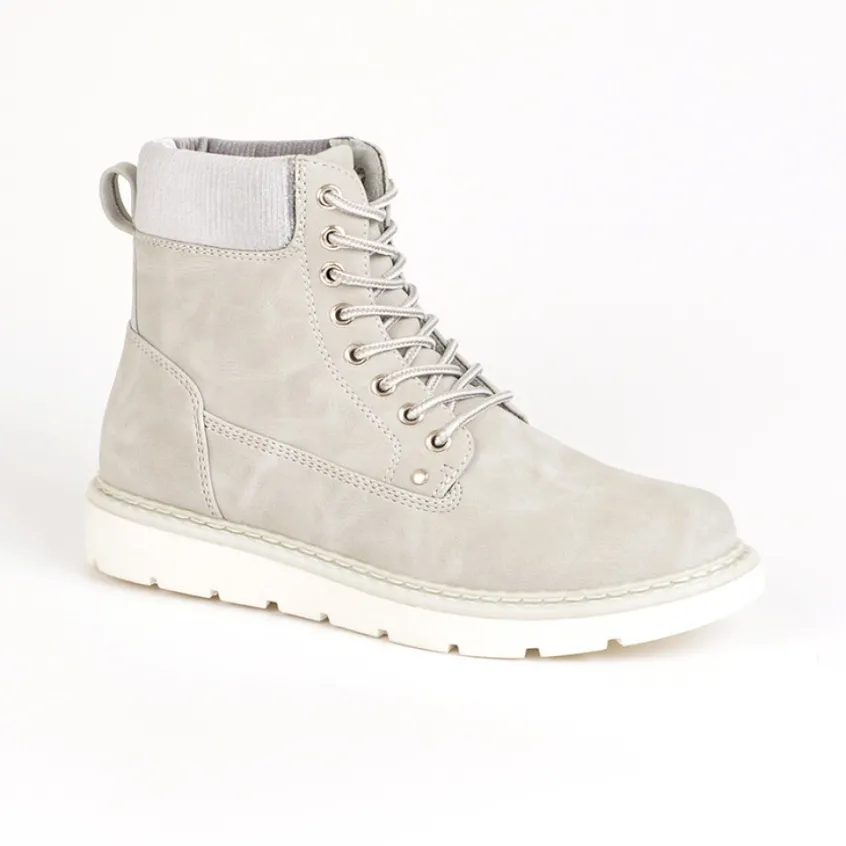 Boots, Bottines|OUTSHOES Bottines Plates Avec Col Velours Gris