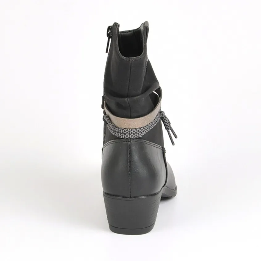 Boots, Bottines|VICE VERSA Bottines Plates Bi-Matieres Noir