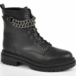 Boots, Bottines|VICE VERSA Bottines Plates Femme Avec Chaines Noir