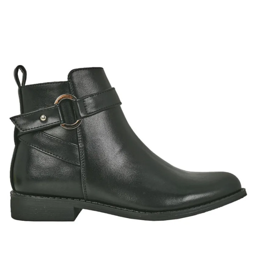 Boots, Bottines|VICE VERSA Bottines Plates Femme Noir A Boucle