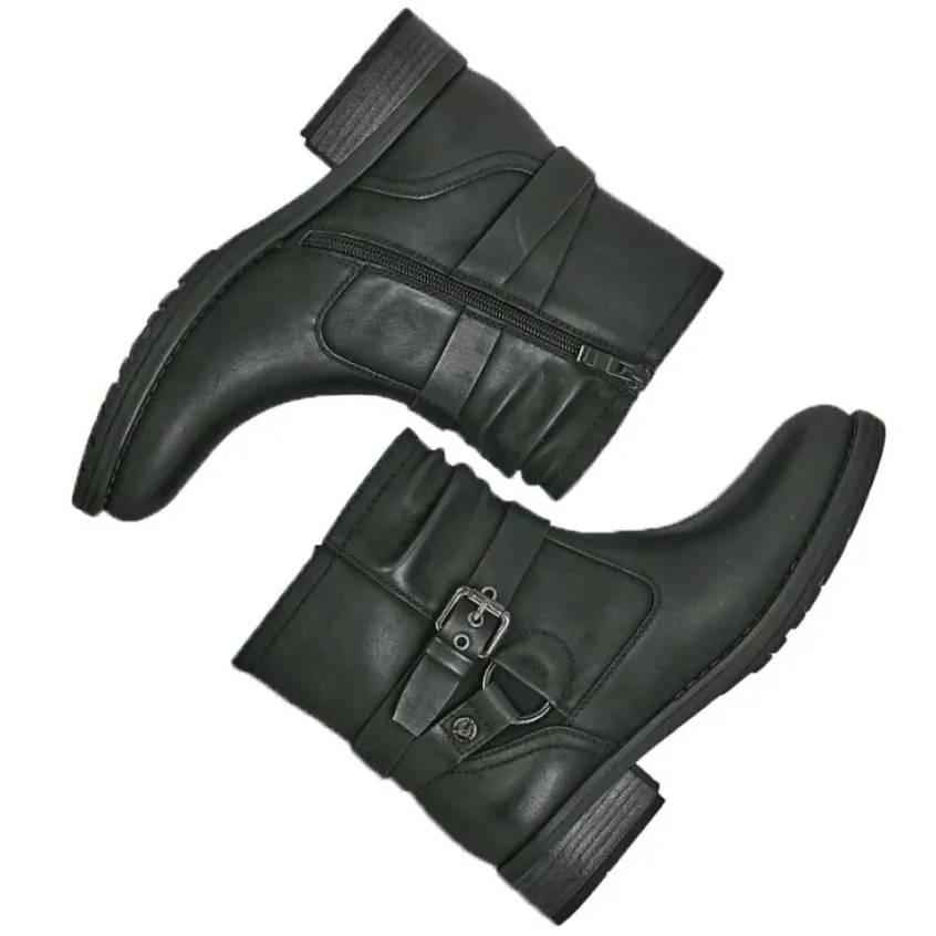 Boots, Bottines|VICE VERSA Bottines Plates Femme Noir Avec Boucles