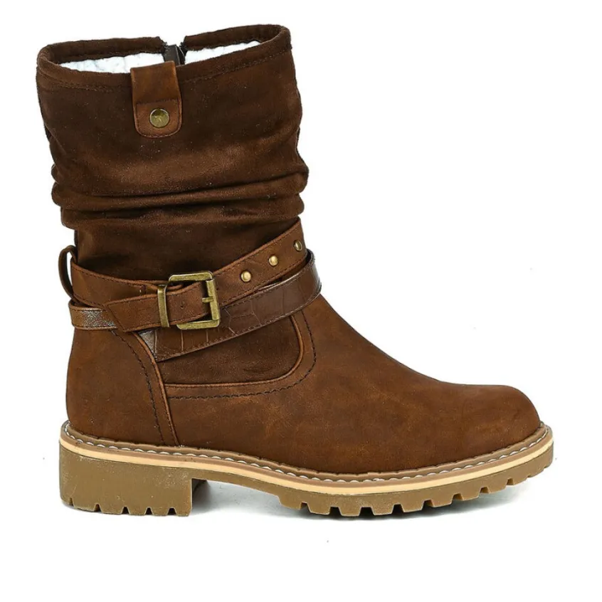Boots, Bottines|OUTSHOES Bottines Plates Femme Marron