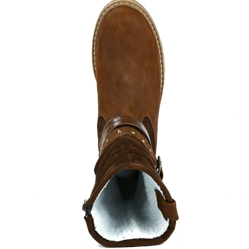 Boots, Bottines|OUTSHOES Bottines Plates Femme Marron