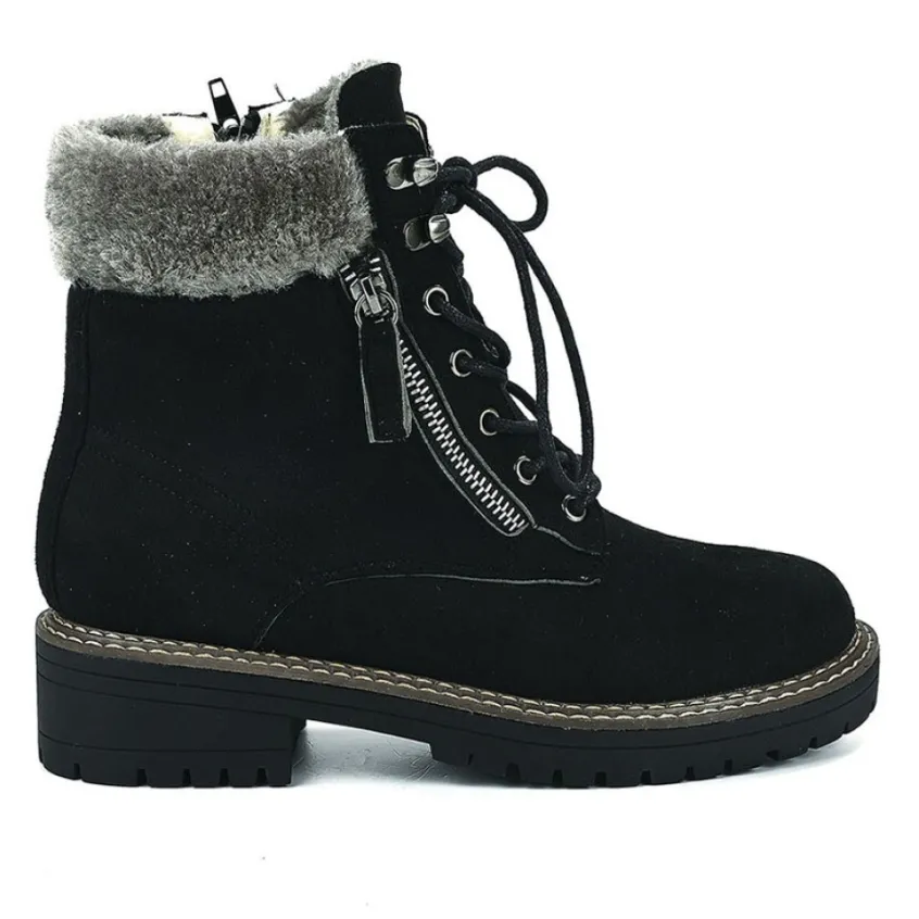 Boots, Bottines|OUTSHOES Bottines Plates Femme Noir