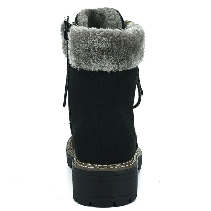 Boots, Bottines|OUTSHOES Bottines Plates Femme Noir
