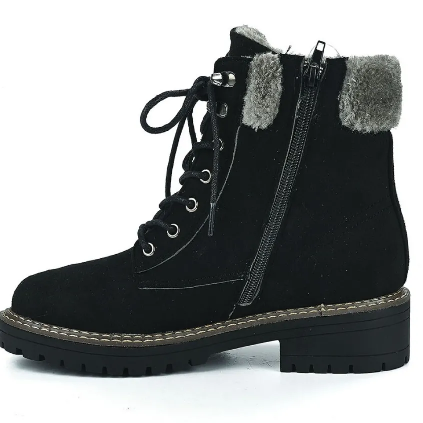 Boots, Bottines|OUTSHOES Bottines Plates Femme Noir