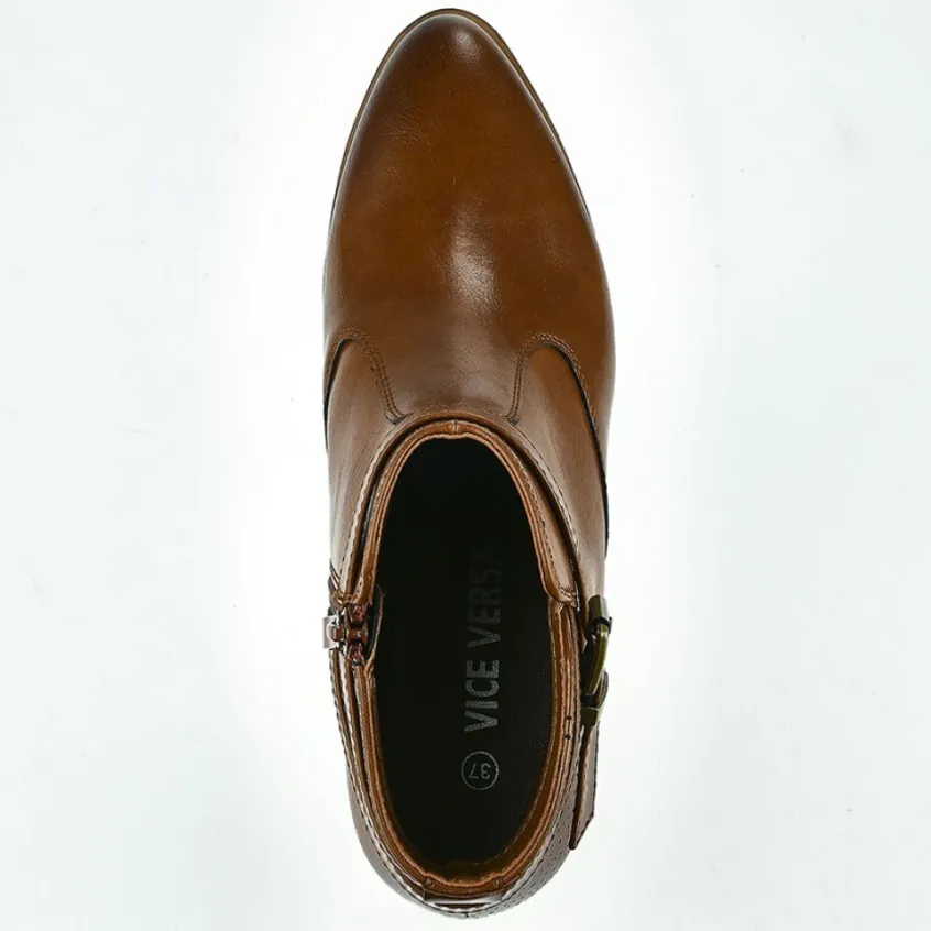 Boots, Bottines|VICE VERSA Bottines Plates Femme Camel