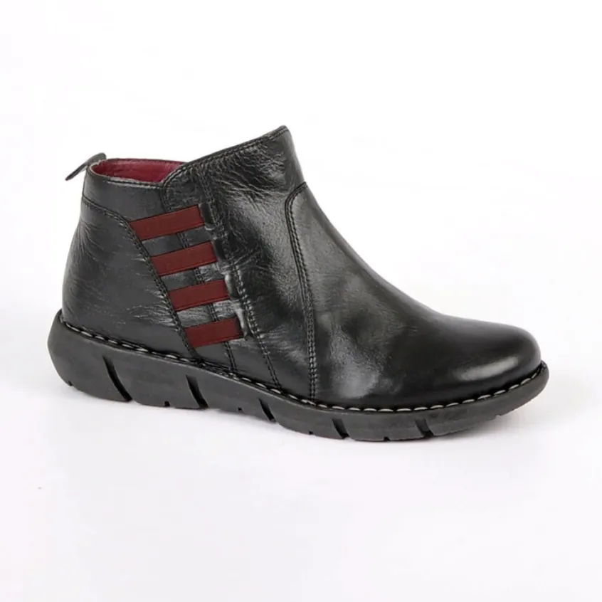 Chaussures Confort|LADY CONFORT Bottines Plates Noir