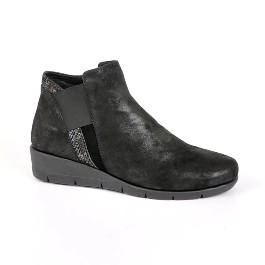 Chaussures Confort|LADY CONFORT Bottines Plates Semelles Souples Noir