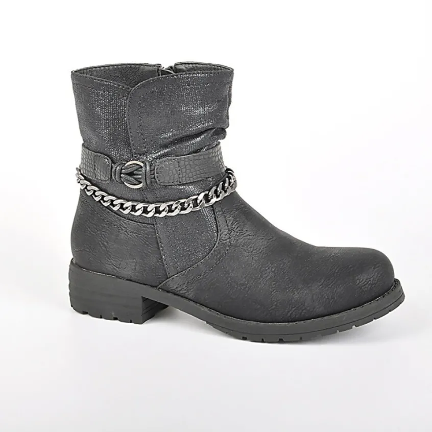 Boots, Bottines|VICE VERSA Bottines Plates Noir