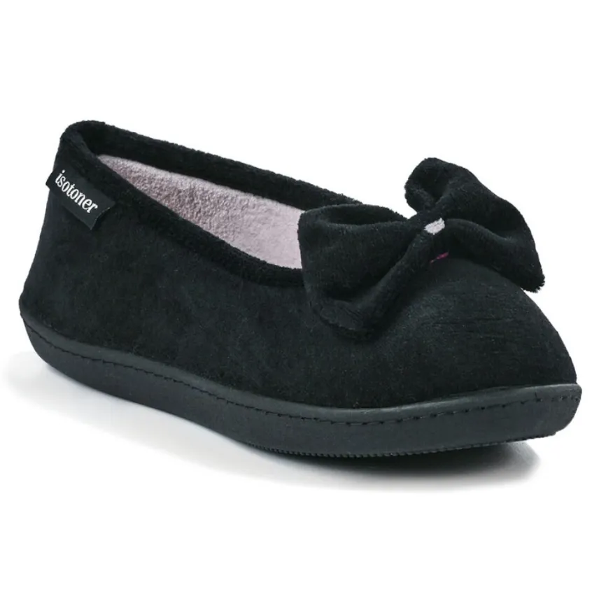 Chaussons|ISOTONER Chaussons Femme Avec Noeuds Noir