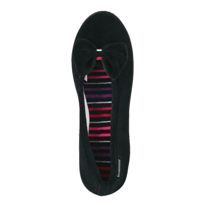 Chaussons|ISOTONER Chaussons Femme Avec Noeuds Noir