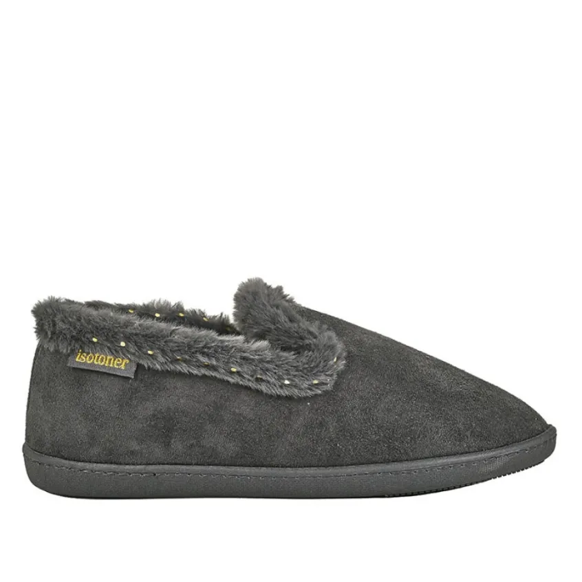 Chaussons|ISOTONER Chaussons Fourres Femme Gris