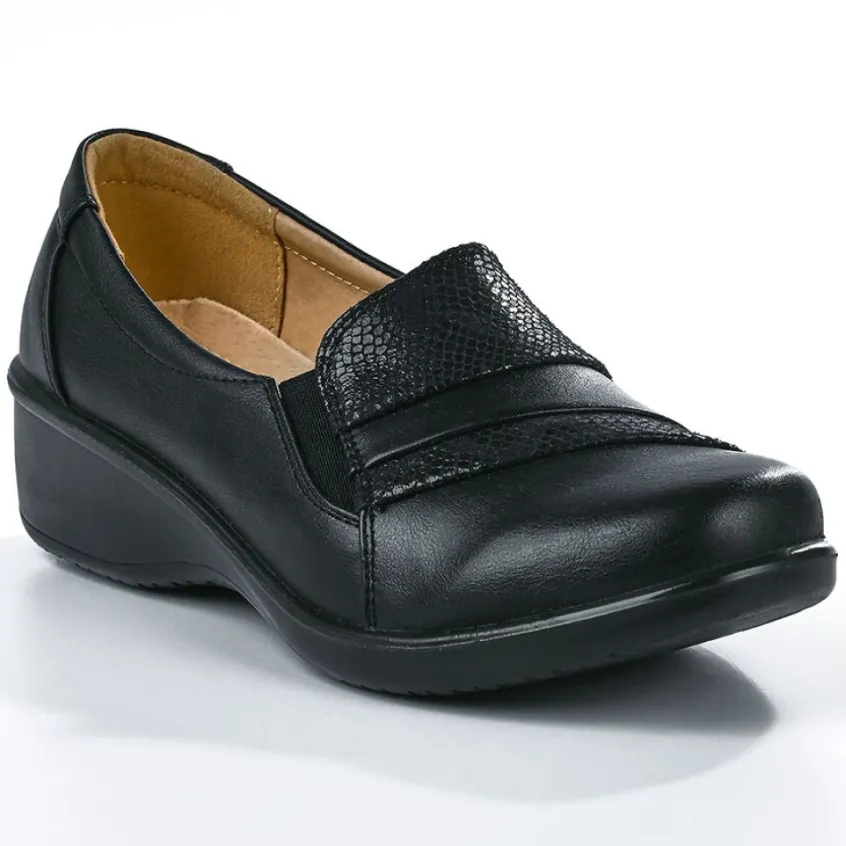 Chaussures Confort|LADY CONFORT Chaussures Confort Avec Elastiques Noir