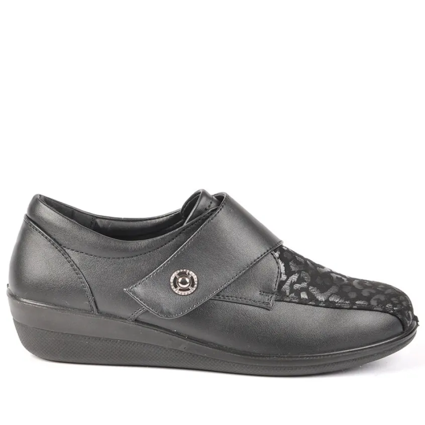 Chaussures Confort|LADY CONFORT Derbies Confort Bi-Matieres Noir